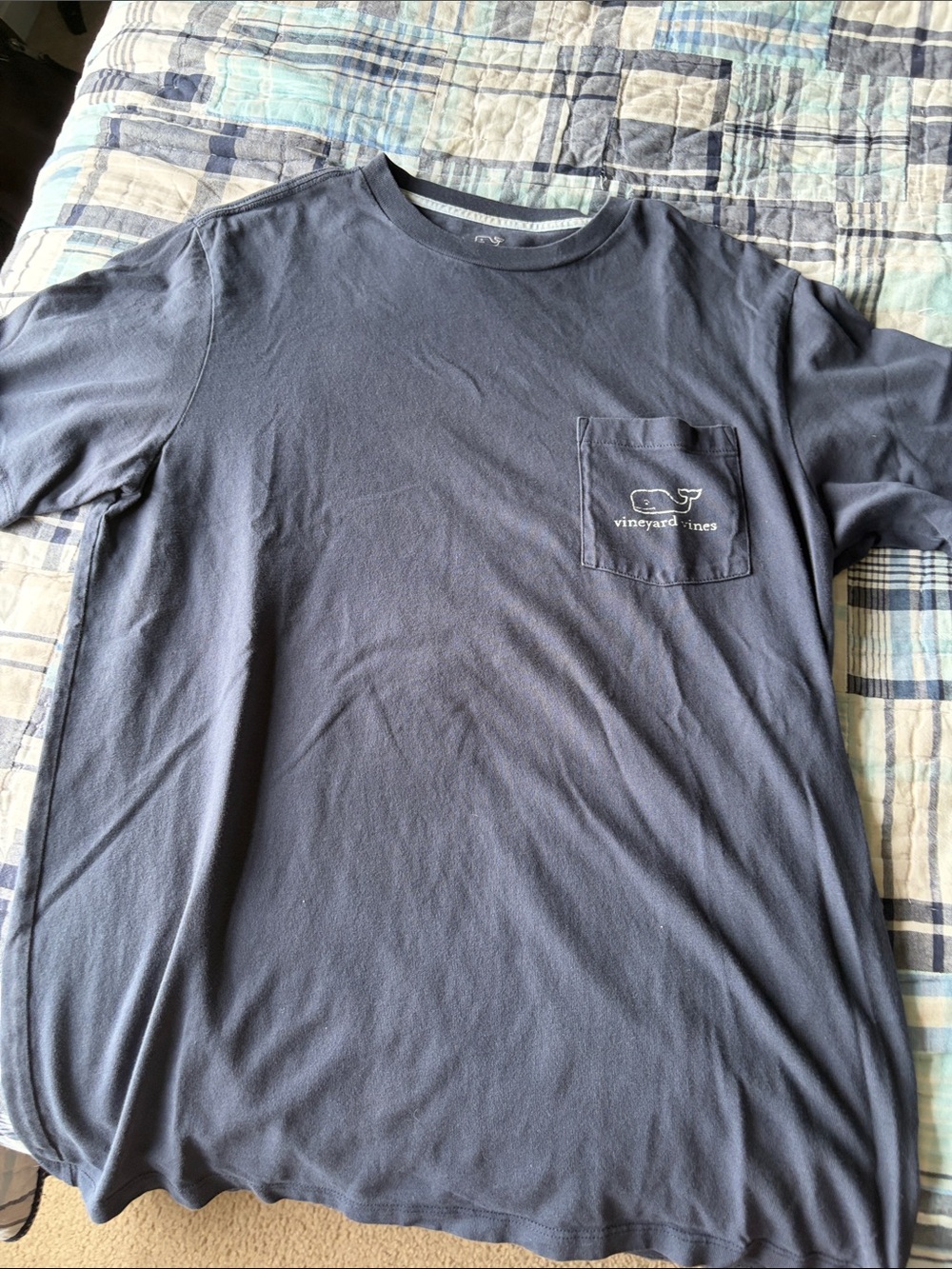 Vineyard Vines Navy Short-Sleeve Pocket Tee
